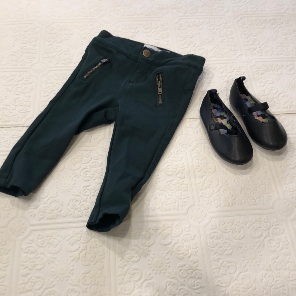 Baby girl old navy jeggings & black ballet flats